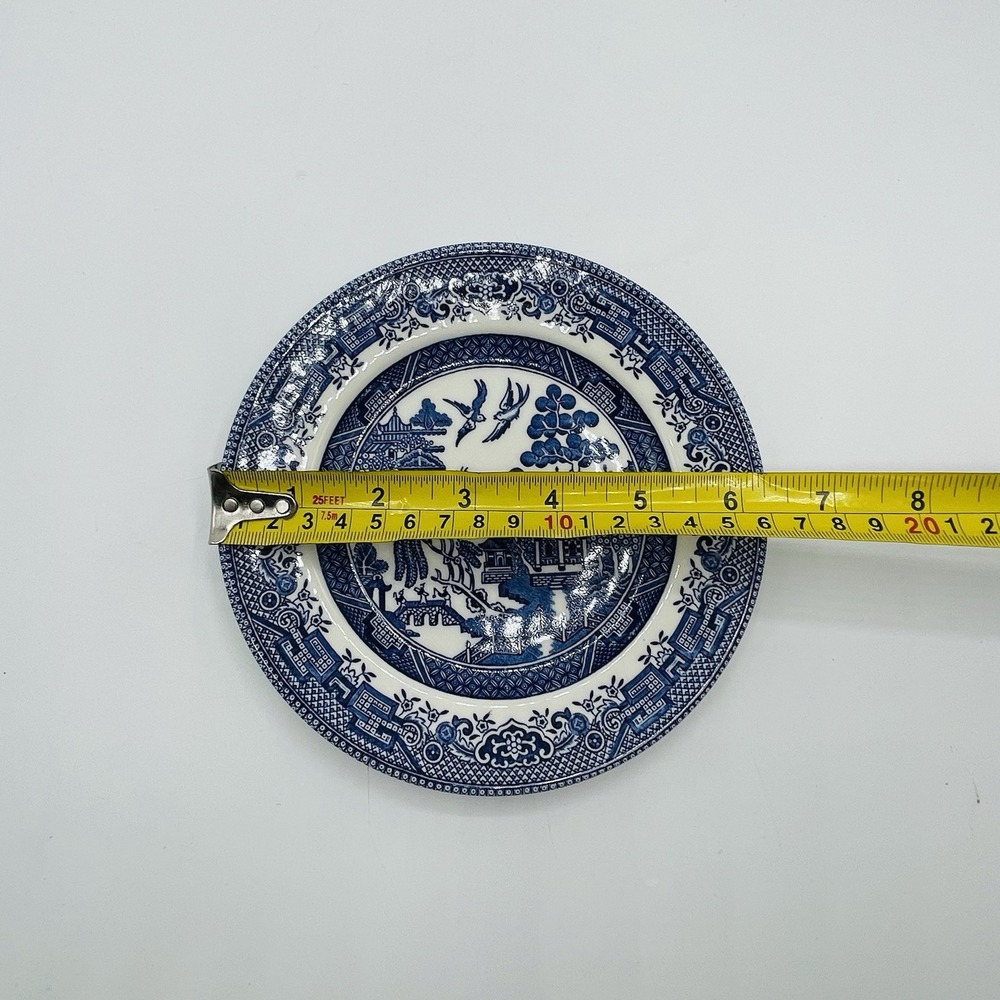 Set of 2 Churchill Blue Willow 6 5/8" Bread and Butter Plates - Made in England